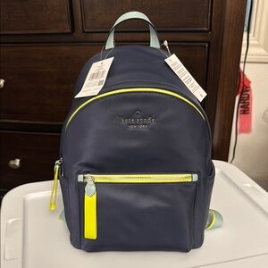 Kate Spade Navy Backpack with Neon Accents